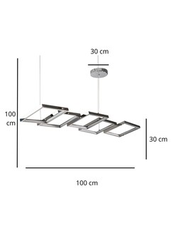 Foto 3 | Foto 3 | Candil Suspendido 4 Cuadros Plateado