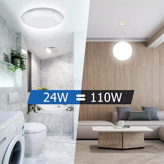 Foto 4 | Foto 4 | Lampara De Techo Sobreponer Led 24w Luminaria Plafon Blanca Estructura Blanco