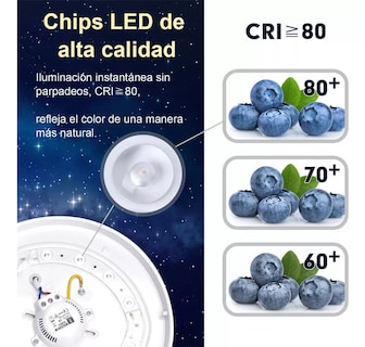 Foto 6 | Foto 6 | Lampara De Techo Sobreponer Led 18w Luminaria Plafon Estructura Blanco