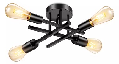 Foto 1 | Foto 1 | Moderna Lámpara Xtellar De Techo Negro Spider 4 Luces