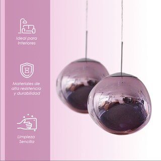 Foto 3 | Foto 3 | Ilios Innova | Lámpara Colgante Acrílica Moderna 20cm Color Rosa Diseño Contemporáneo