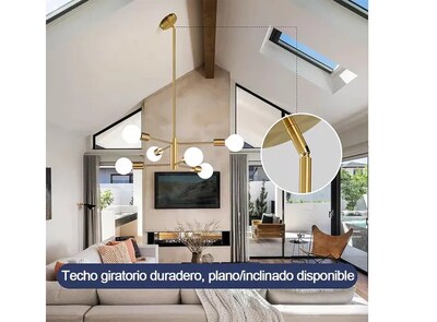 Foto 5 | Foto 5 | Moderno Xtellar Colgante De Techo, 6 Luces De Color Dorado, Lámpara