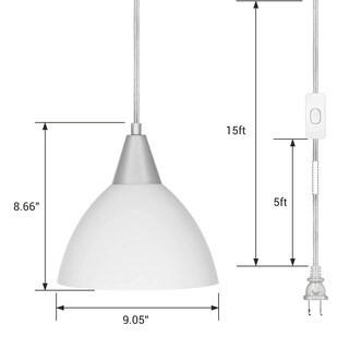 Foto 7 | Foto 7 | Lámpara Colgante Enchufable Dewenwils Para Colgar Con Cable De 4,5 M, Paquete De 2 - Venta Internacional.