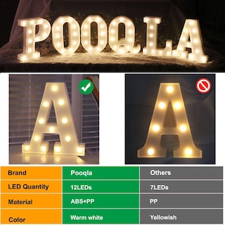 Foto 7 | Foto 7 | Letrero Led Con Letras En Forma De Marquesina Pooqla Para Fiestas En Casa, Bodas - Venta Internacional.