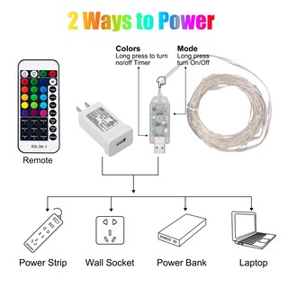 Foto 7 | Foto 7 | Guirnalda De Luces Minetom, 33 Pies, 100 Led, Con Mando A Distancia, 16 Colores - Venta Internacional.