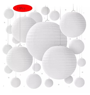 Foto 5 | Foto 5 | Lamparas Redondas De Papel Pantallas Chinas Decoracion 13 Pzs Blanco