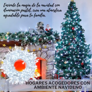 Foto 4 | Foto 4 | Serie De Luces Led Navideñas Luxvi 20m Blanco Frío 200 Leds (2pzs)