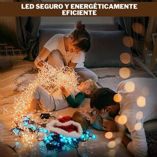 Foto 3 | Foto 3 | Serie De Luces Led Navideñas Luxvi 20m Blanco Cálido 200 Leds