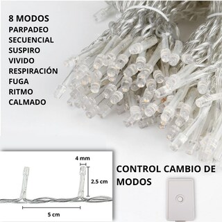 Foto 4 | Foto 4 | Serie De Luces Led Navideñas Luxvi 20m Blanco Cálido 200 Leds
