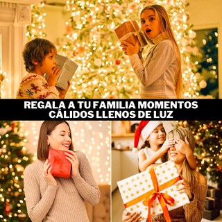 Foto 6 | Foto 6 | Serie De Luces Led Navideñas Luxvi 20m Blanco Cálido 200 Leds