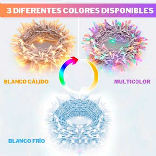 Foto 3 | Foto 3 | Serie De Luces Led Navideñas Luxvi 10m Blanco Frío 100 Leds (3pzs)