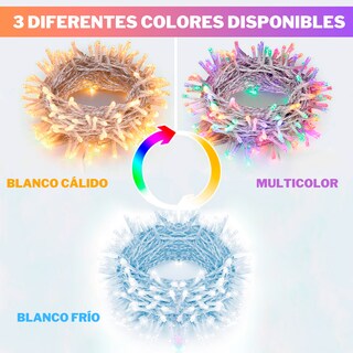 Foto 3 | Foto 3 | Serie De Luces Led Navideñas Luxvi 30m Blanco Cálido 300 Leds (3pzs)
