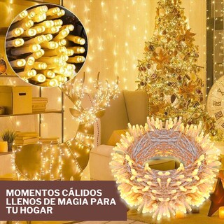 Foto 7 | Foto 7 | Serie De Luces Led Navideñas Luxvi 30m Blanco Cálido 300 Leds (3pzs)
