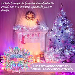 Foto 6 | Foto 6 | Serie De Luces Led Navideñas Luxvi 20m Multicolor 200 Leds (2pzs)