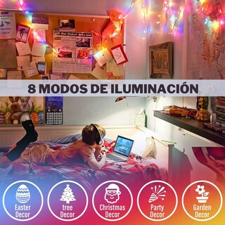 Foto 7 | Foto 7 | Serie De Luces Led Navideñas Luxvi 20m Multicolor 200 Leds (2pzs)