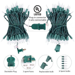 Foto 4 | Foto 4 | Guirnalda De Luces Navideñas Minetom 100 Luces Transparentes De 26,5 M, Paquete De 3 - Venta Internacional.