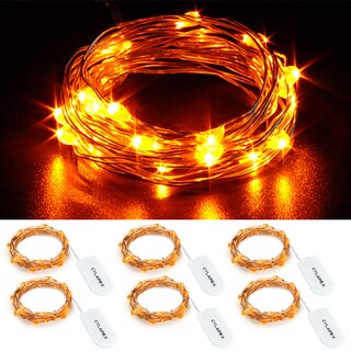 Foto 1 | Foto 1 | Guirnalda De Luces Led Cylapex, Naranja, 3.3 Pies, 20 Led, Paquete De 6 - Venta Internacional.