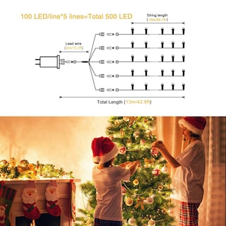 Foto 2 | Foto 2 | Luces Navideñas Jmexsuss 500 Led De Color Blanco Cálido Para Interiores - Venta Internacional.