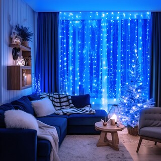 Foto 4 | Foto 4 | Luces De Cortina Jmexsuss 300 Led Azules Para Fiesta De Navidad - Venta Internacional.