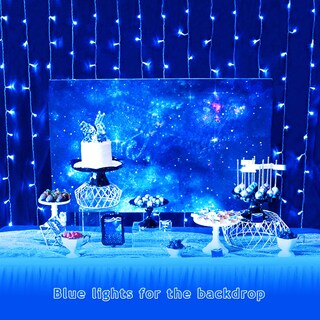 Foto 7 | Foto 7 | Luces De Cortina Jmexsuss 300 Led Azules Para Fiesta De Navidad - Venta Internacional.