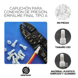 Foto 3 | Foto 3 | Capuchón Para Conexión De Presión, Empalme Final Tipo A, 100 Pz