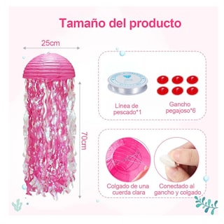 Foto 2 | Foto 2 | 4 Lámparas De Papel Redondas De 25cm Pantalla De Decoración Lab.g Rosa Vistoso