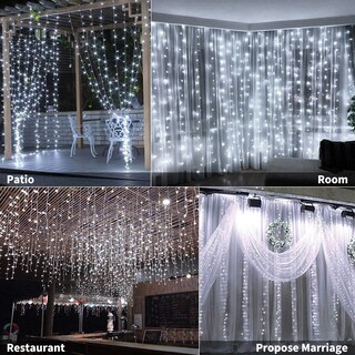 Foto 6 | Foto 6 | Luces De Cortina Brightown 600 Led 6 M Control Remoto Regulable Color Blanco Puro - Venta Internacional.