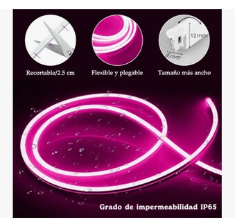 Foto 2 | Foto 2 | Tiras De Leds Luz Luces Neón Flexible Manguera Con Fuente 5m