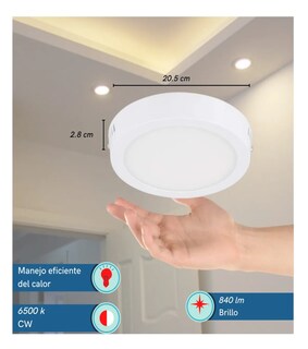 Foto 4 | Foto 4 | 5 Pzs Lampara De Techo Sobreponer Led 18w Luminaria Lab.g Blanco