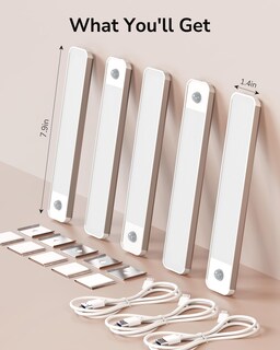 Foto 7 | Foto 7 | Luces Para Debajo Del Gabinete, Sensor De Movimiento Inalámbrico Ulg 96 Led (paquete De 5) - Venta Internacional.
