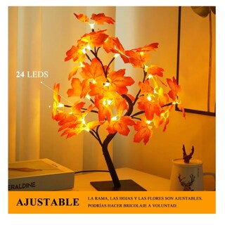 Foto 2 | Foto 2 | Lámpara Decorativa Hojas De Arce Navidad Lámpara De Mesa Belug Naranja Negro