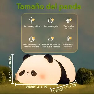 Foto 4 | Foto 4 | Lámpara Xtellar Xtellar Led Táctil De Panda De Silicona De 7 Colores Carga