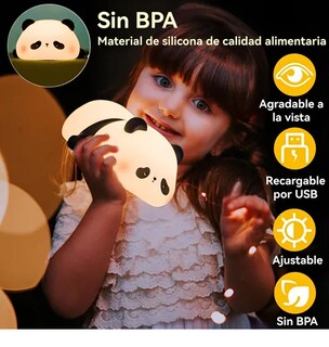 Foto 5 | Foto 5 | Lámpara Xtellar Xtellar Led Táctil De Panda De Silicona De 7 Colores Carga