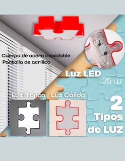 Foto 4 | Foto 4 | Lámpara de Techo Rompecabezas Infantil Rojo 40 x 25 cm