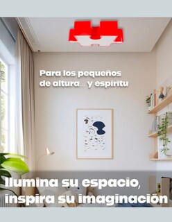 Foto 5 | Foto 5 | Lámpara de Techo Rompecabezas Infantil Rojo 40 x 25 cm