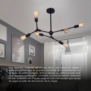 Foto 8 | Foto 8 | Lámpara Colgante Ilios Innova 1902 9n Negra