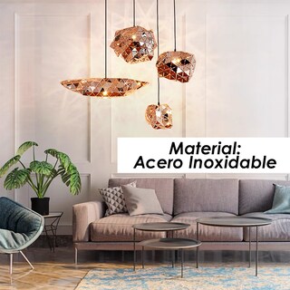 Foto 6 | Foto 6 | Set de Lámparas Colgantes Dorado y Cromo Ilios Innova Ideal para Sala o Bar