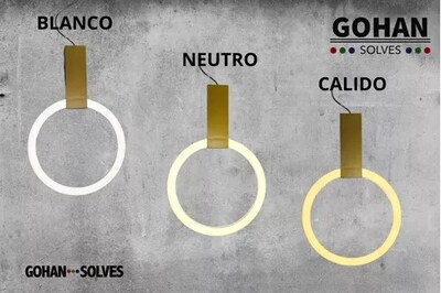 Foto 2 | Foto 2 | Lampara Colgante Aro Circular, 3 Tiempos, Luz Moderno, Alto Diseño, Cuerda Ajustable