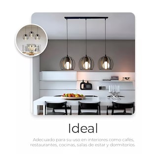 Foto 4 | Foto 4 | Lámpara Colgante de Techo Belug Vintage Negra Metal Ajustable