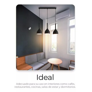 Foto 3 | Foto 3 | Lampara Colgante Moderna Candelabro 3 Cabezas Alt. Ajustable Eo Safe Imports Esi-14909 Negro