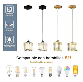 Foto 4 | Foto 4 | Lámpara Colgante Lámpara De Techo Moderna Decorativa Cuadrado Negro