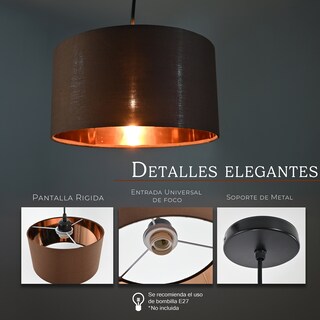 Foto 3 | Foto 3 | Lámpara Colgante Iluminación Luz Vic Deydin Decorativa Marrón
