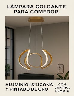 Foto 3 | Foto 3 | Lámpara Colgante Decorativa Cityluz 42w Led Oro – Luz Ajustable 3000k A 6000k Con Control Remoto