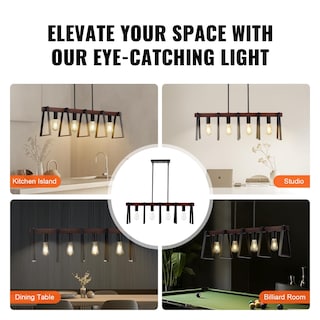 Foto 6 | Foto 6 | Lámpara Colgante Vevor, Isla De Cocina De 4 Luces, Ajustable, 60 W - Venta Internacional.