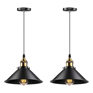 Foto 1 | Foto 1 | 2 Retro Lámpara Colgante Lampara De Techo Industrial E26 Lab.g Negro