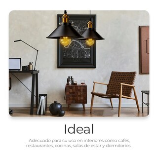 Foto 3 | Foto 3 | 2 Retro Lámpara Colgante Lampara De Techo Industrial E26 Lab.g Negro