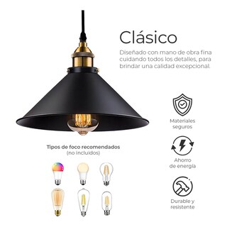 Foto 4 | Foto 4 | 2 Retro Lámpara Colgante Lampara De Techo Industrial E26 Lab.g Negro