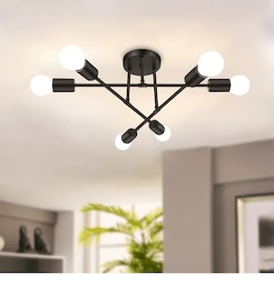 Foto 2 | Foto 2 | Elegante Lámpara De Techo Xtellar Negra Con 6 Cabezales Para Una Decoración Exquisitamente Moderna