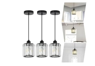Foto 1 | Foto 1 | Lámpara Xtellar Colgante Techo Cristal Moderna Decorativas 3 Piezas Estructura Ronda Negra