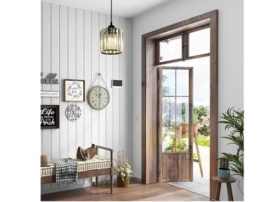 Foto 3 | Foto 3 | Lámpara Xtellar Colgante Techo Cristal Moderna Decorativas 3 Piezas Estructura Ronda Negra